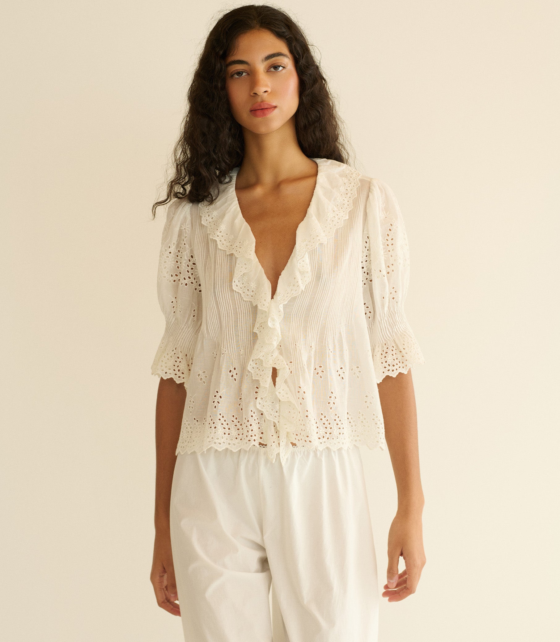 HENRI TOP -- SALT EYELET view 3
