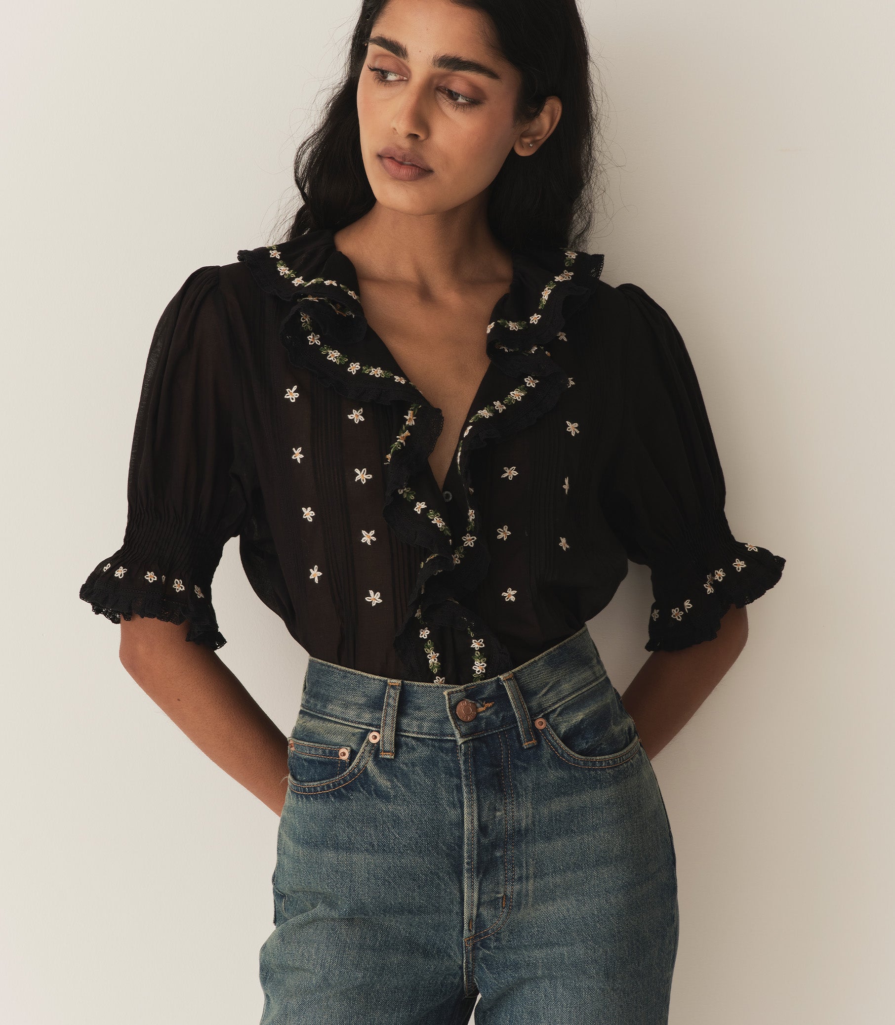 HETTIE TOP -- BLACK view 1