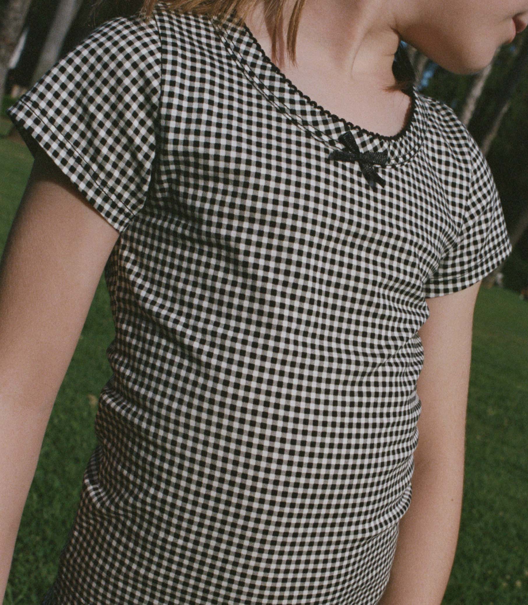 HUCKLEBERRY TEE -- NOIR LA MADDALENA GINGHAM view 2