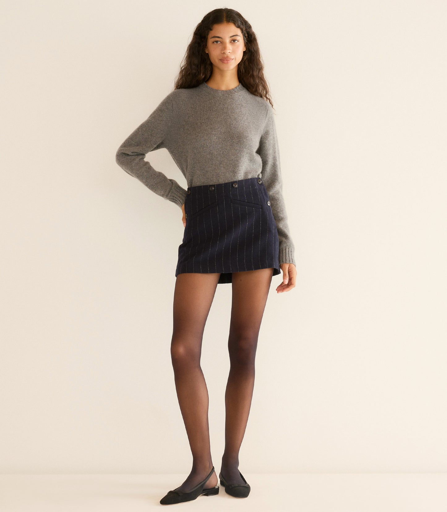 HUETTE CASHMERE SWEATER -- CHARCOAL