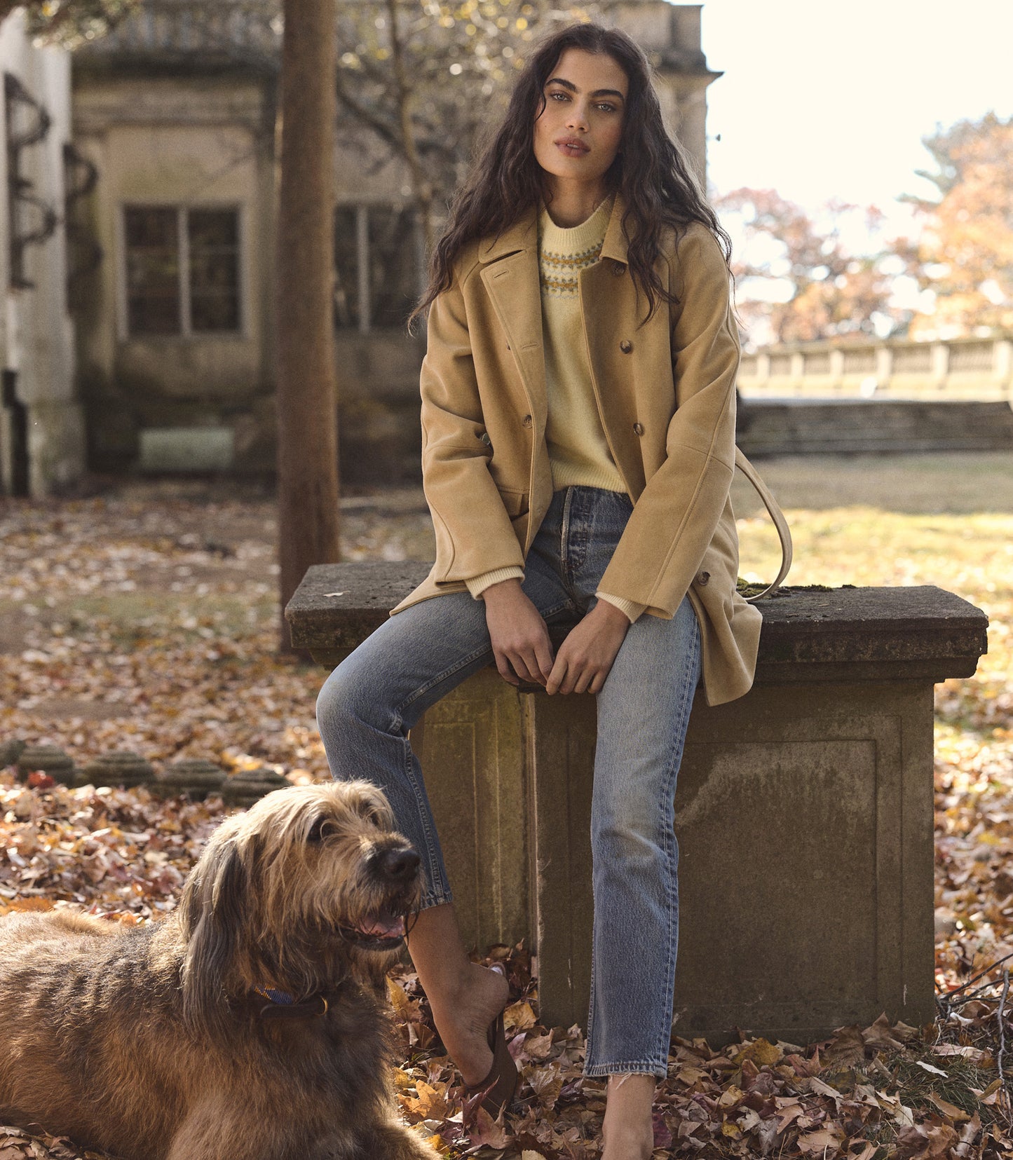 HUTTON SUEDE TRENCH -- BLONDE