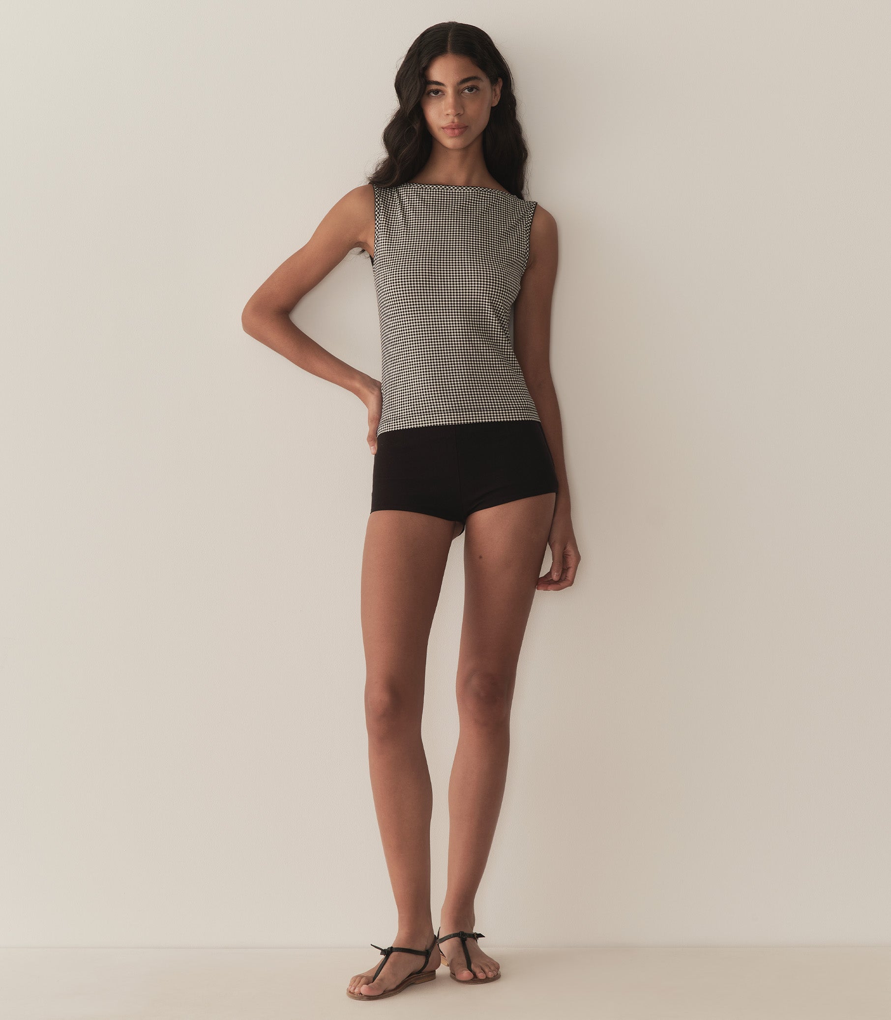 IDA TANK -- NOIR LA MADDALENA GINGHAM view 3