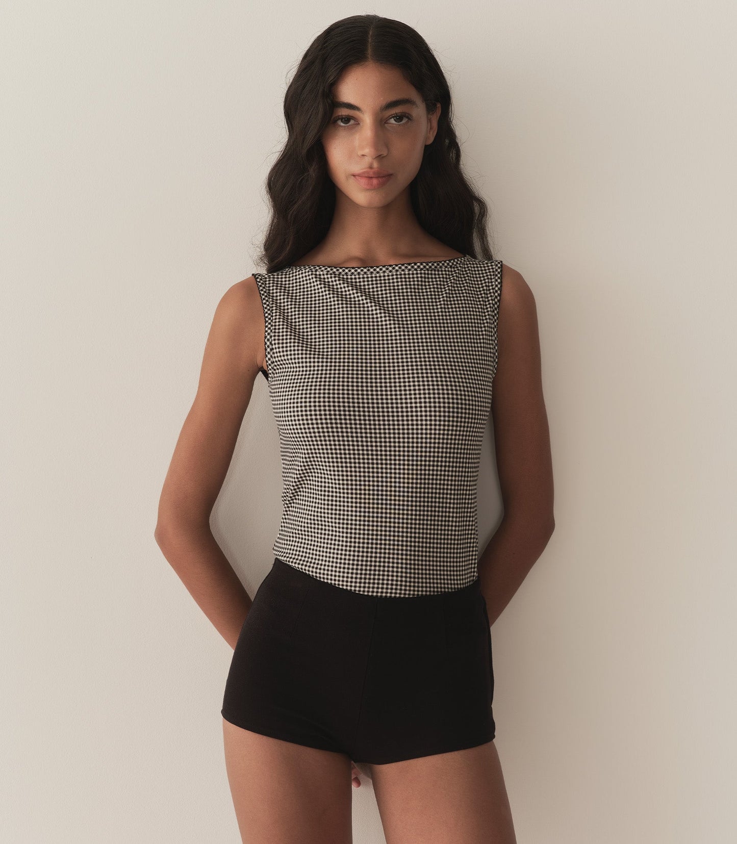 HMD -- IDA TANK -- NOIR LA MADDALENA GINGHAM