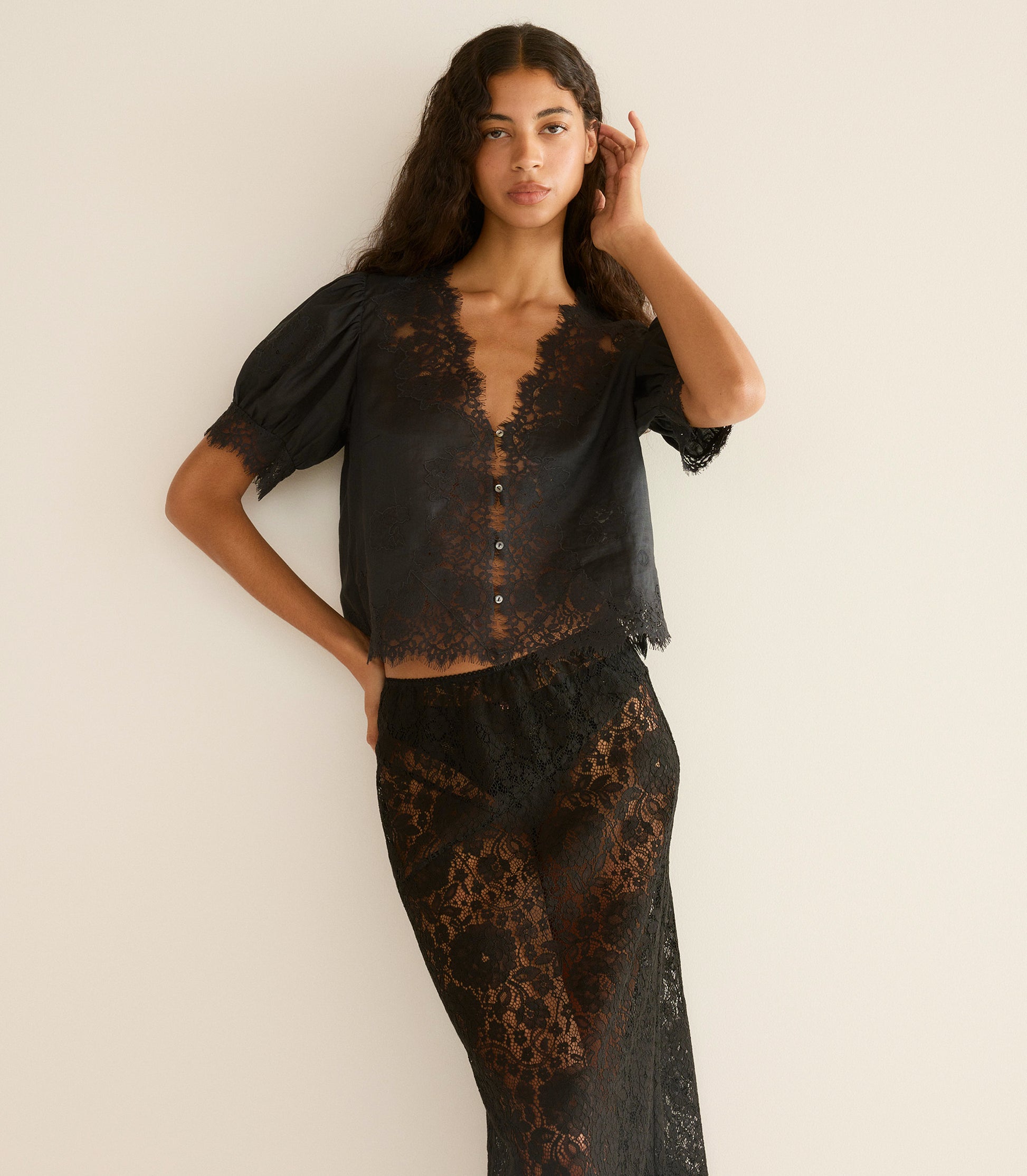 IDELLA TOP -- BLACK view 1