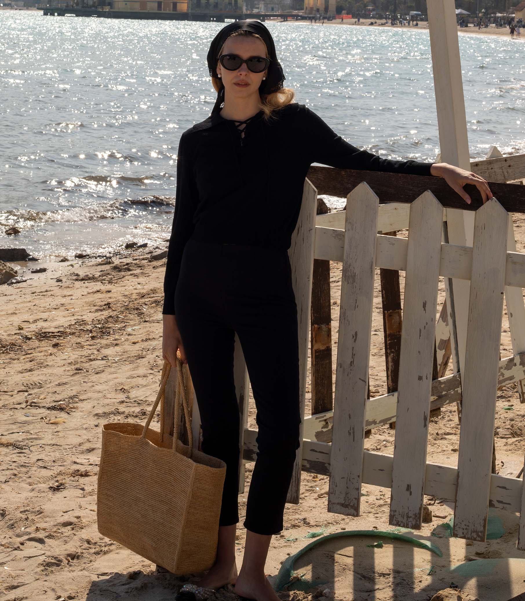 DÔEN BY GARRETT LEIGHT INGÉNUE SUNGLASSES -- BLACK view 6
