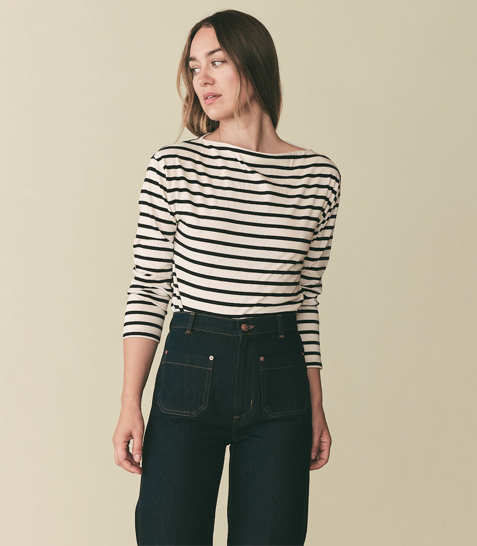 HMD -- IRENE TEE -- BLACK NEWPORT STRIPE view 2
