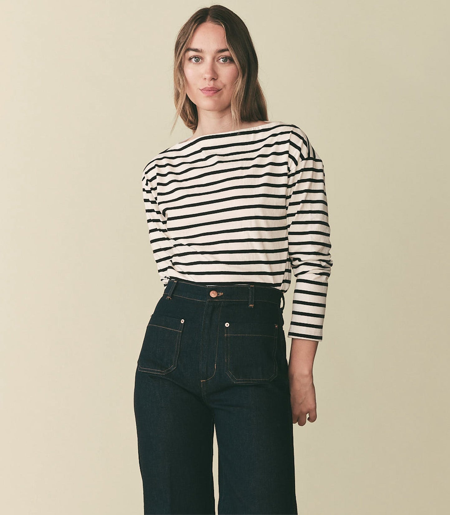 HMD -- IRENE TEE -- BLACK NEWPORT STRIPE