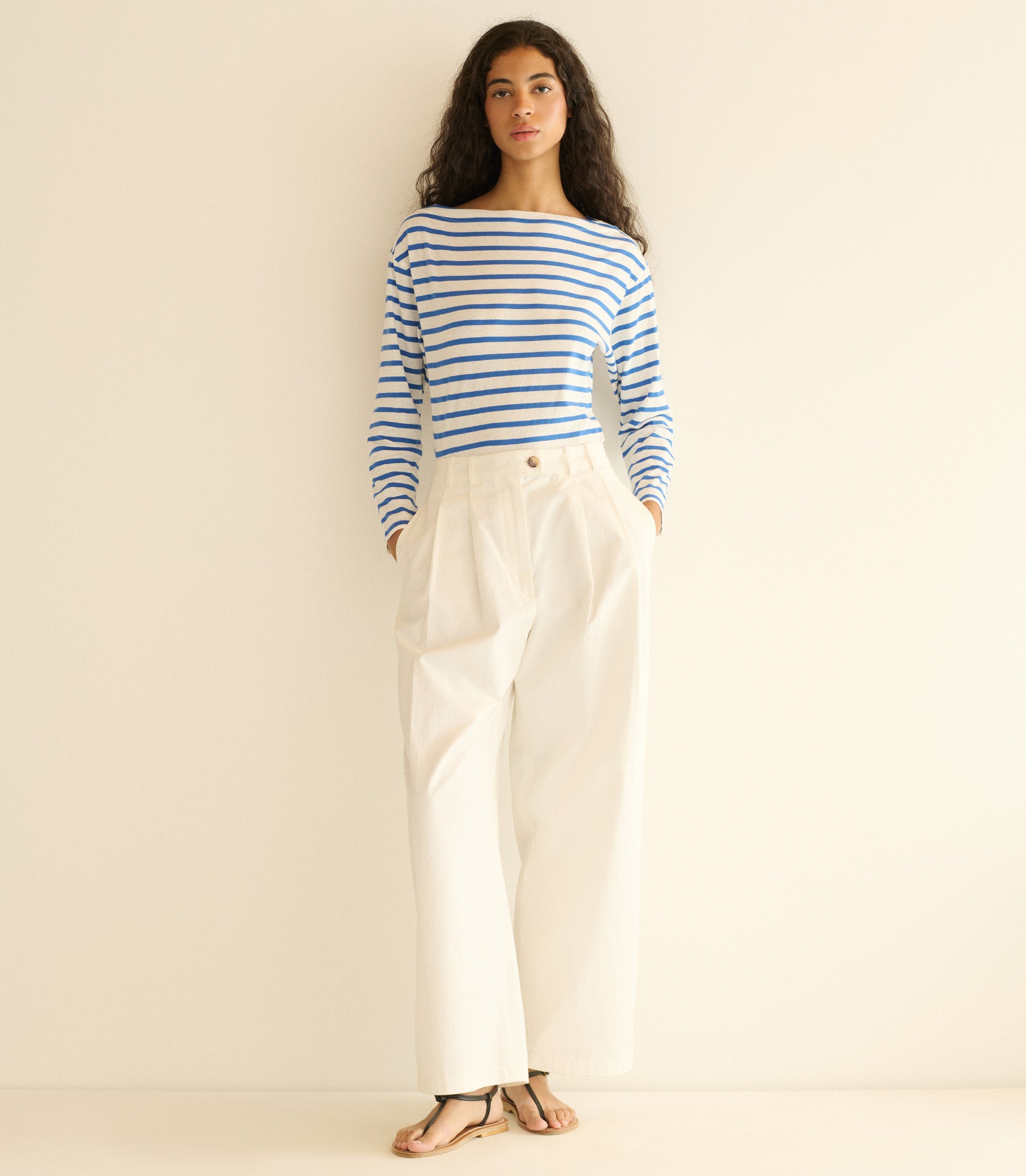 IRENE TEE -- BLEU BRETON STRIPE view 4
