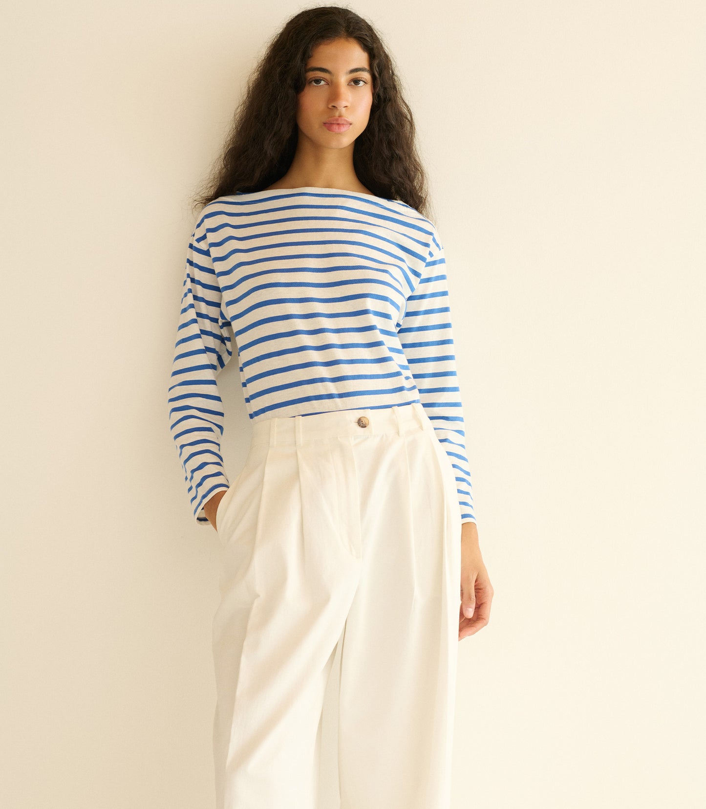 IRENE TEE -- BLEU BRETON STRIPE