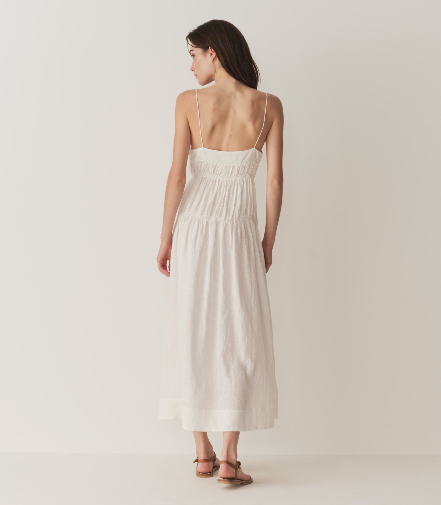 IRINA LINEN DRESS -- SALT view 5