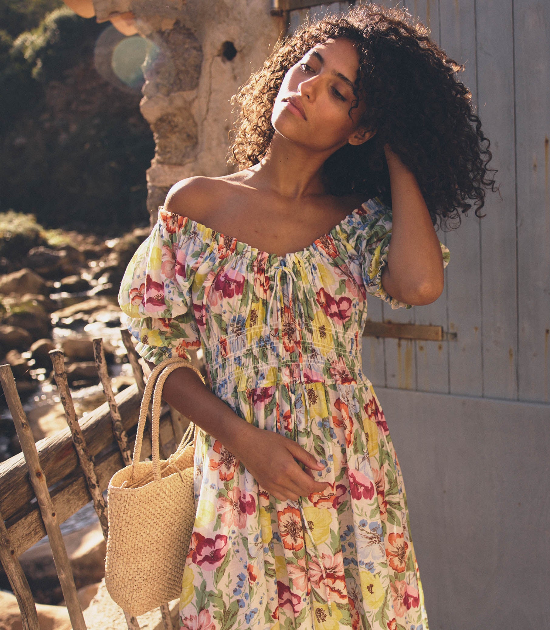 ISCHIA DRESS -- BLANC ANEMONE BLOOM view 2