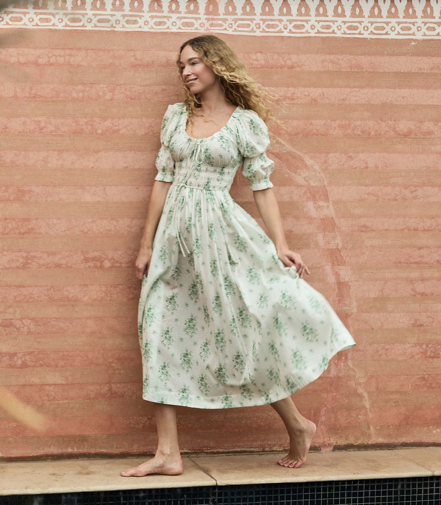Ischia Dress - Vert Petit Bouquet De Chamonix | DÔEN