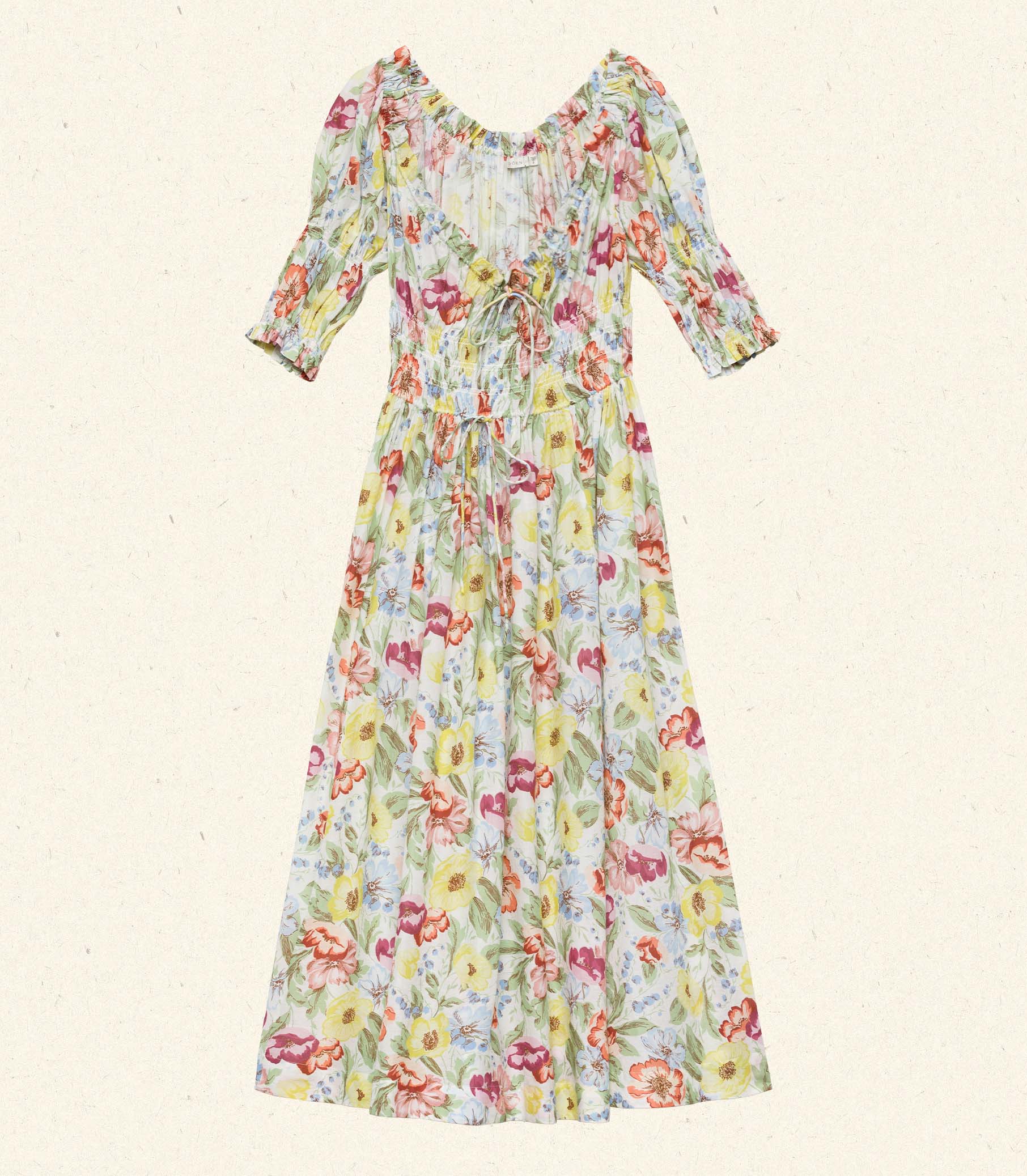 ISCHIA DRESS -- BLANC ANEMONE BLOOM view 10