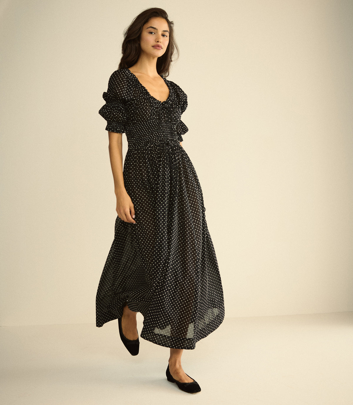 ISCHIA DRESS -- NOIR DOT