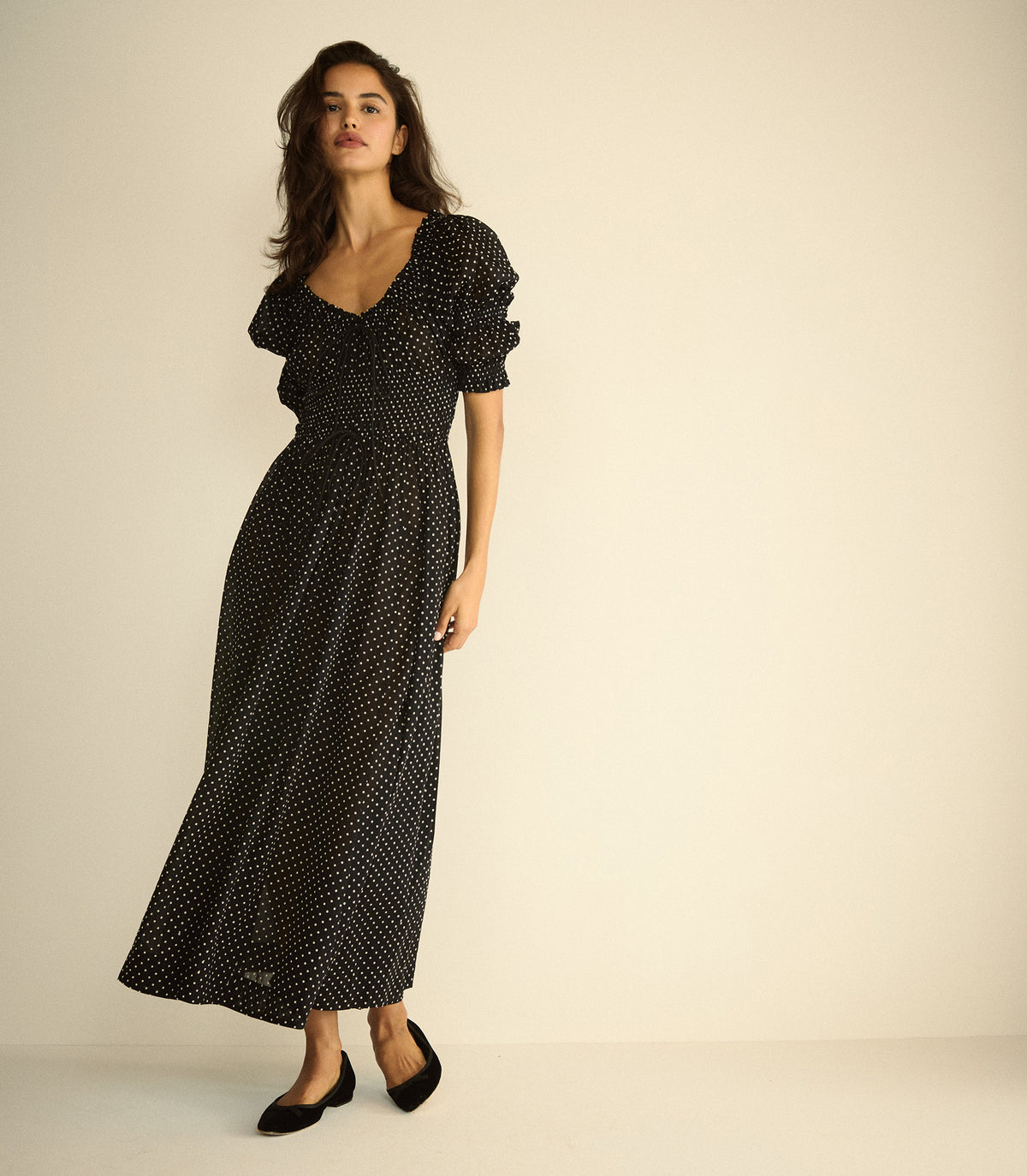 ISCHIA DRESS -- NOIR DOT