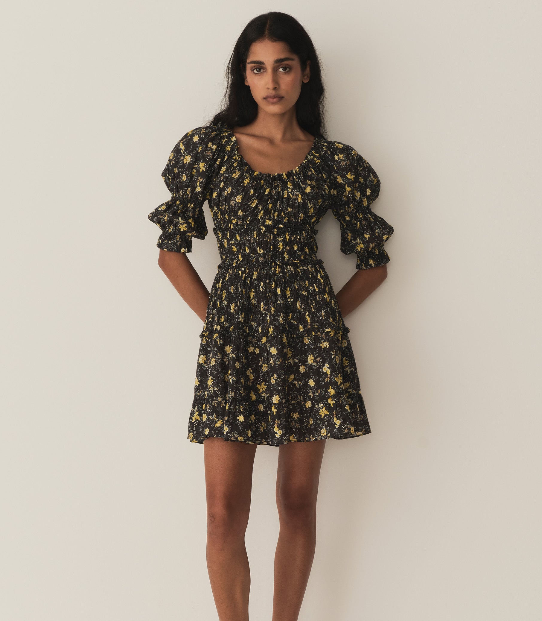 ISMENE DRESS -- NOIR WINDING BLOSSOMS view 2
