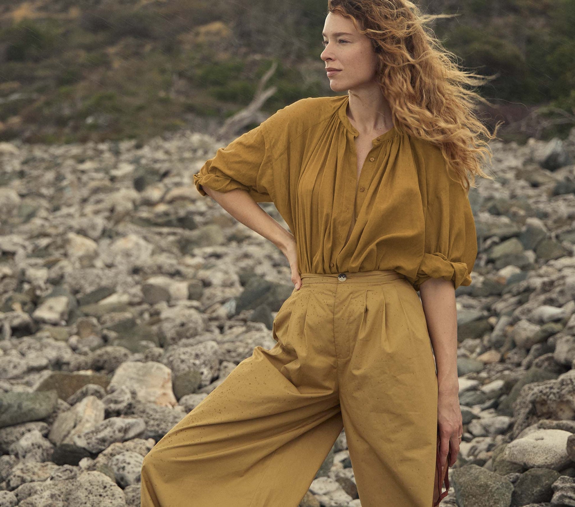 HMD -- THE JANE BLOUSE -- GOLDEN WILLOW view 1
