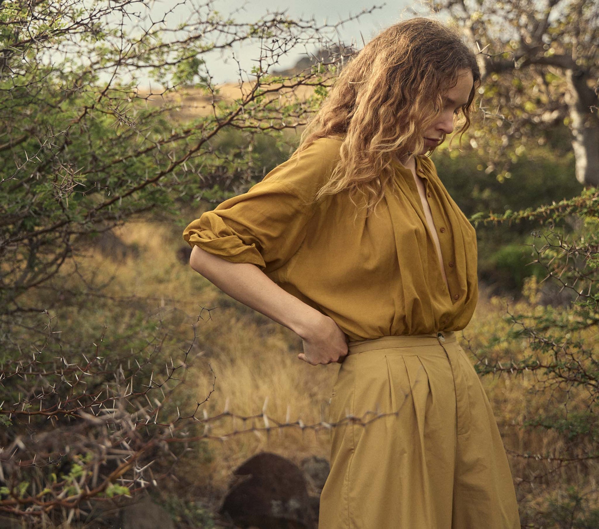 HMD -- THE JANE BLOUSE -- GOLDEN WILLOW view 2
