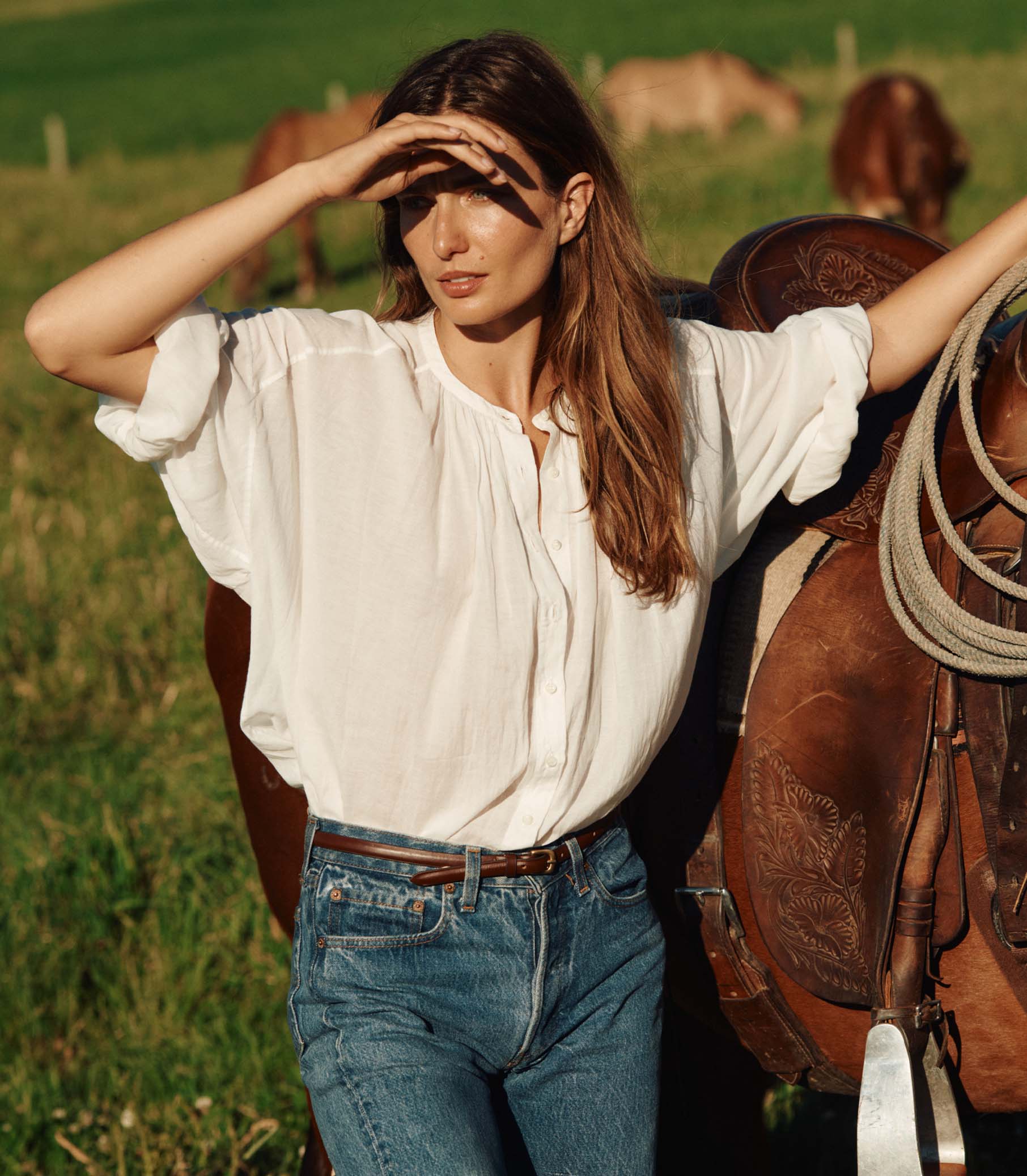 THE JANE BLOUSE -- SALT view 3