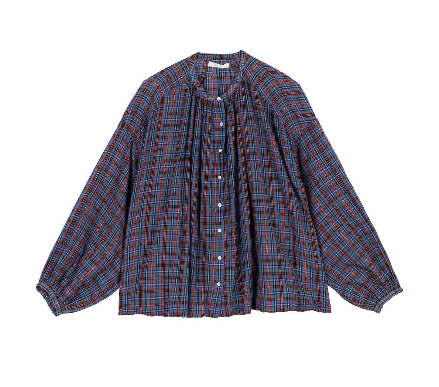 HMD -- THE JANE BLOUSE -- FRENCH PLAID BLUE
