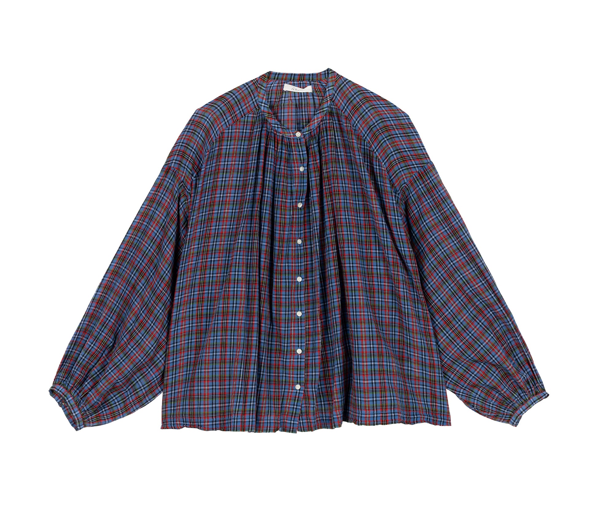 HMD -- THE JANE BLOUSE -- FRENCH PLAID BLUE view 3
