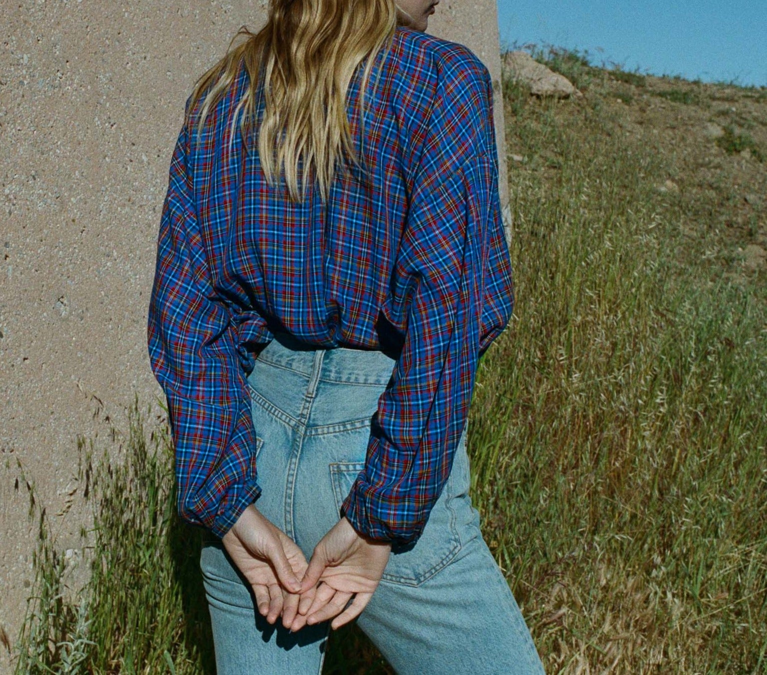 HMD -- THE JANE BLOUSE -- FRENCH PLAID BLUE view 2
