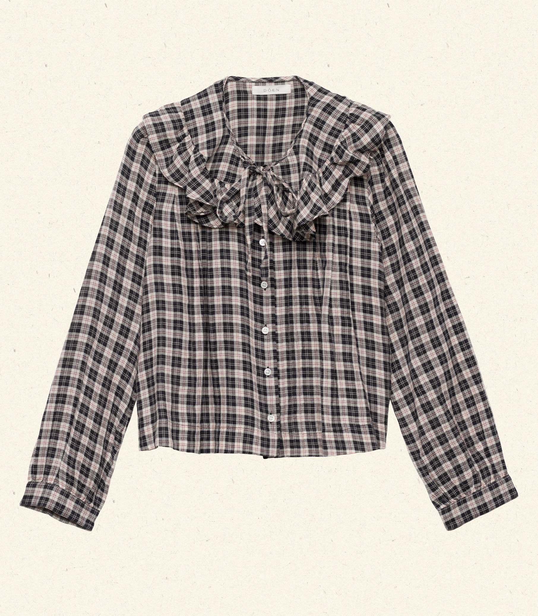JOELLE TOP -- NAVY COUNTRYSIDE PLAID view 5