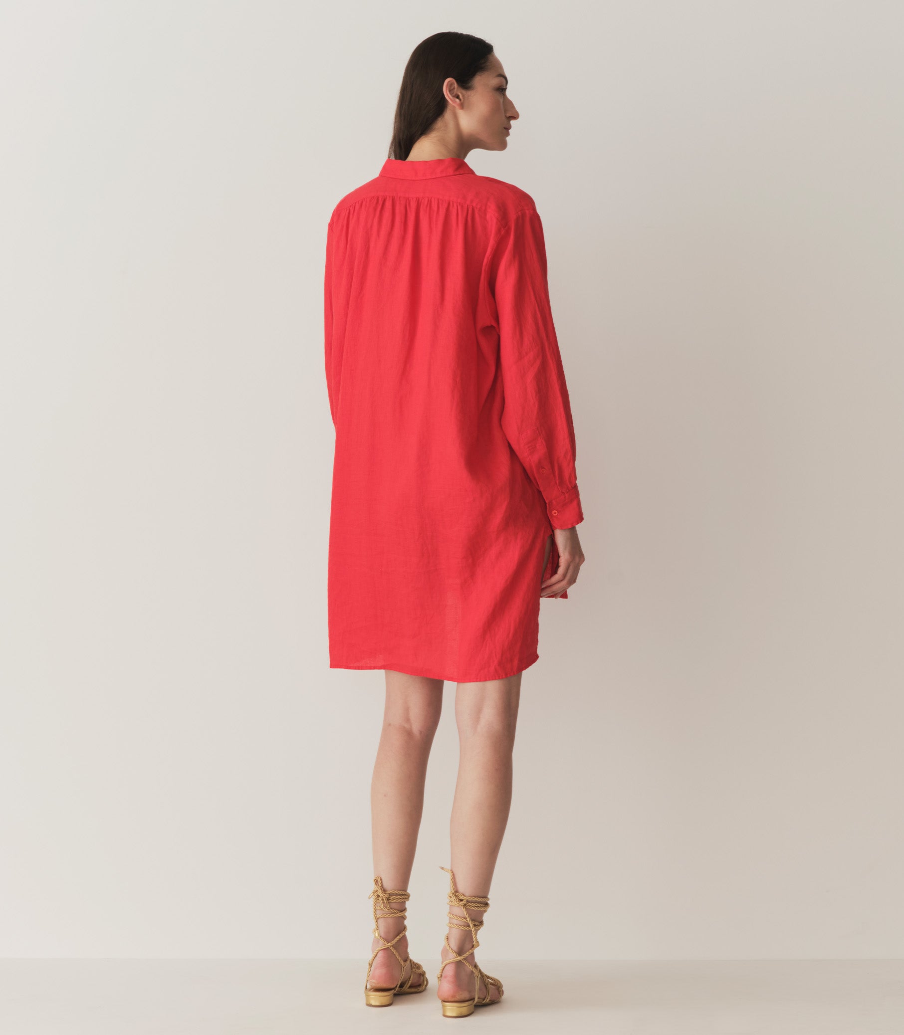 HMD -- JORA LINEN DRESS -- SCARLET view 4
