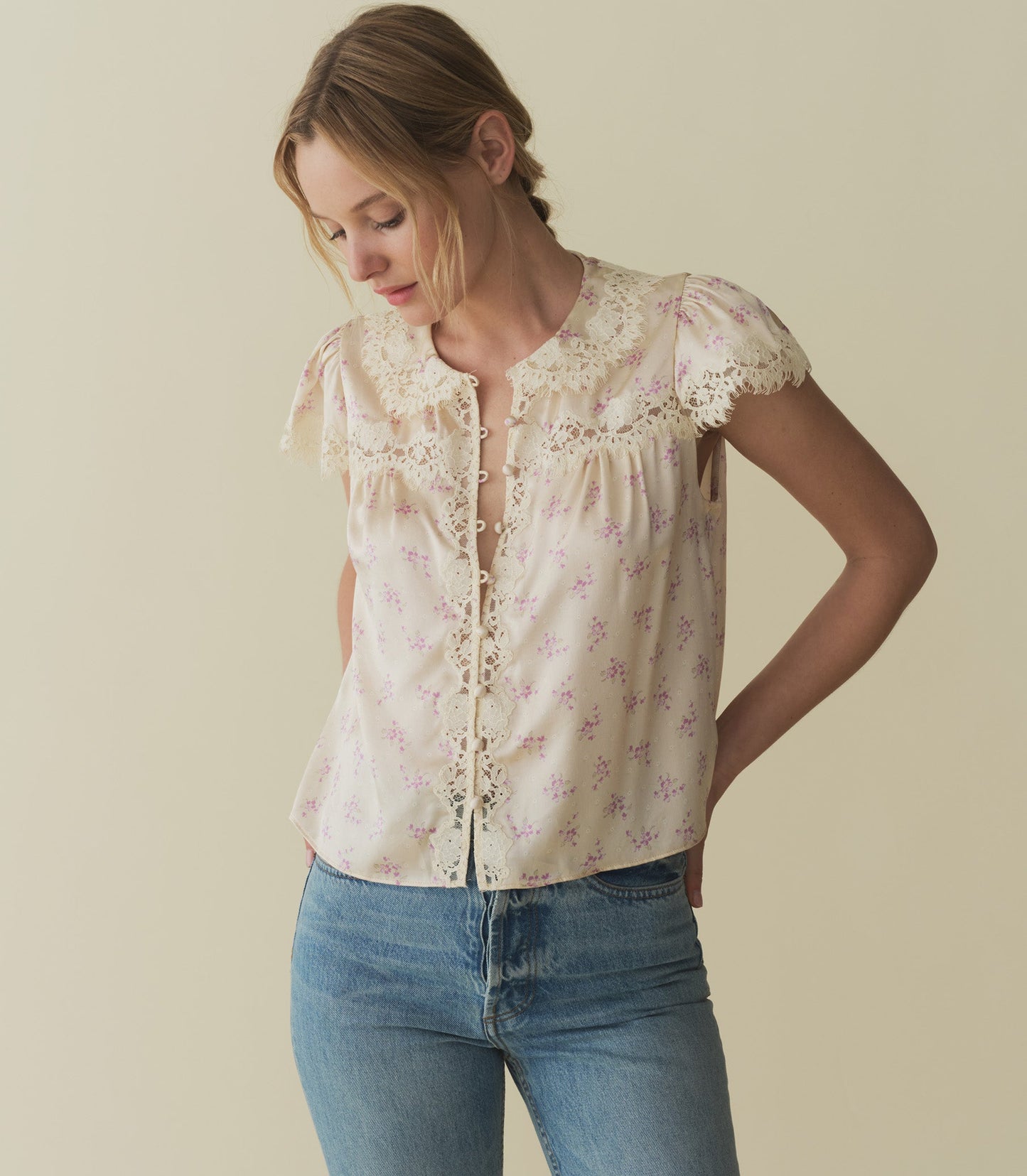 HMD -- JOSEPHINE TOP -- ROSE HILLSIDE HEATHER