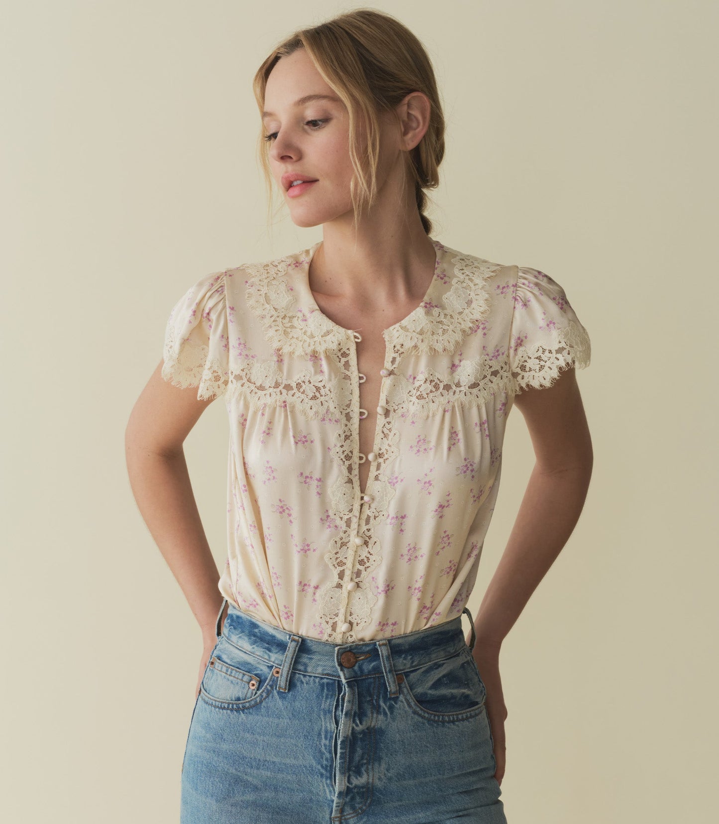 HMD -- JOSEPHINE TOP -- ROSE HILLSIDE HEATHER