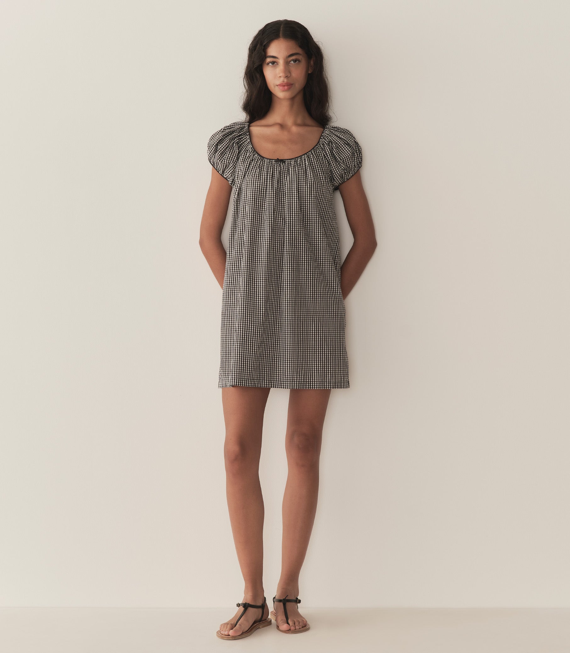 HMD -- JULIA DRESS -- NOIR LA MADDALENA GINGHAM view 1
