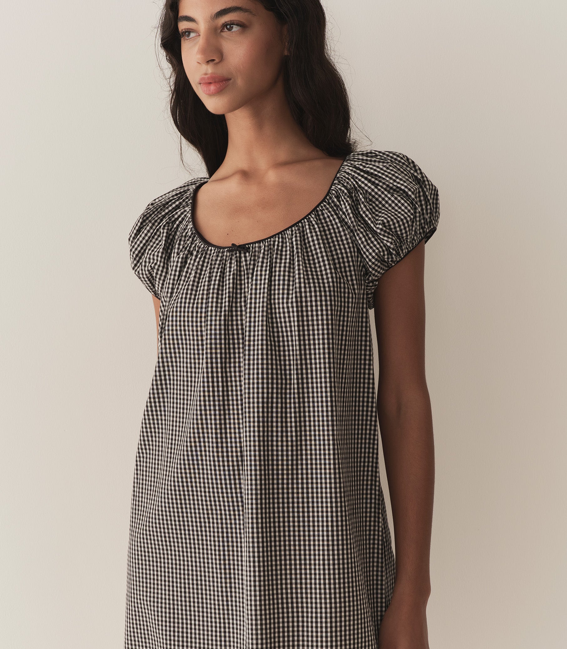 JULIA DRESS -- NOIR LA MADDALENA GINGHAM view 3
