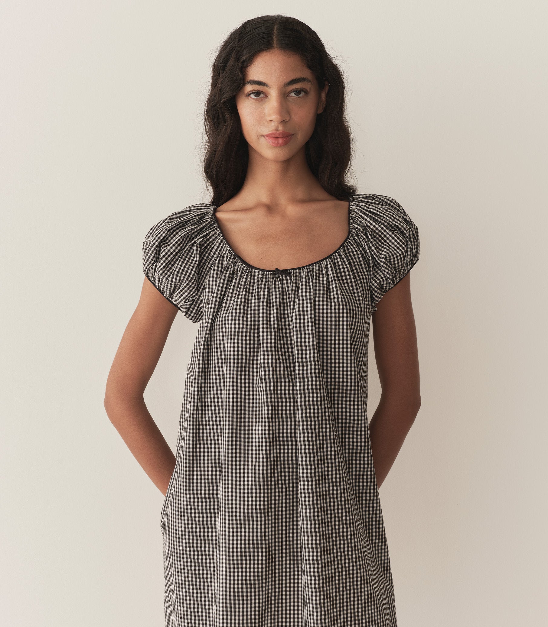 JULIA DRESS -- NOIR LA MADDALENA GINGHAM view 2