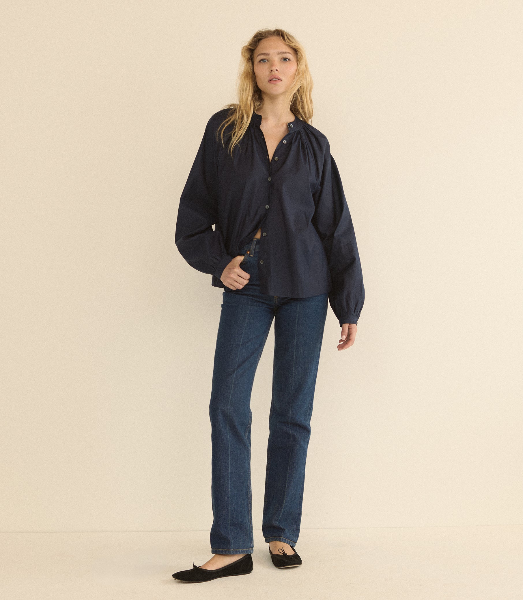 JULIENNE TOP -- OXFORD BLUE view 6

