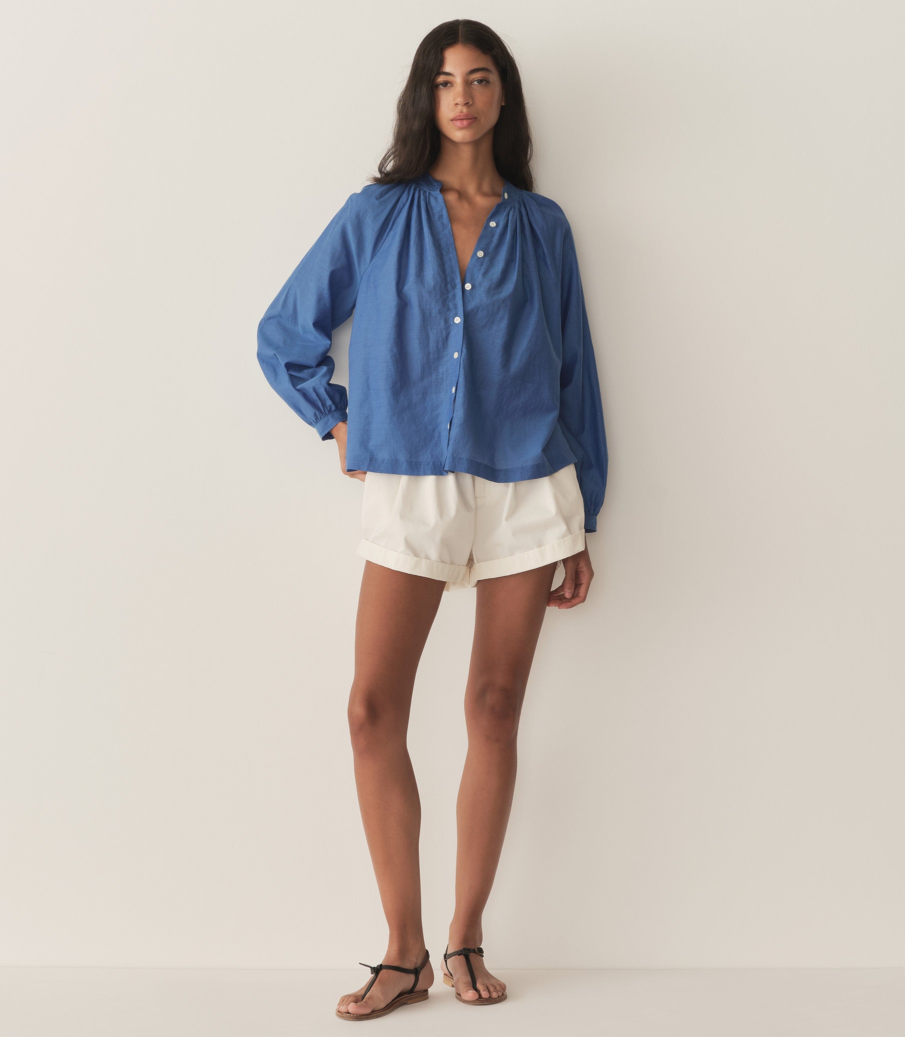 HMD -- JULIENNE TOP -- SANTORINI BLUE view 1
