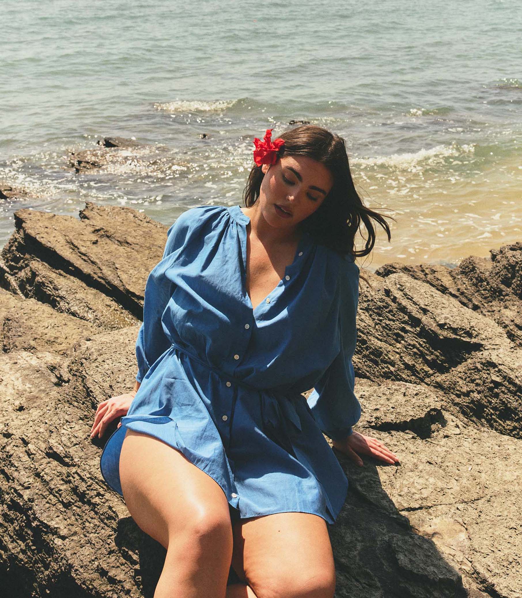 JULIET TUNIC DRESS -- SANTORINI BLUE view 2

