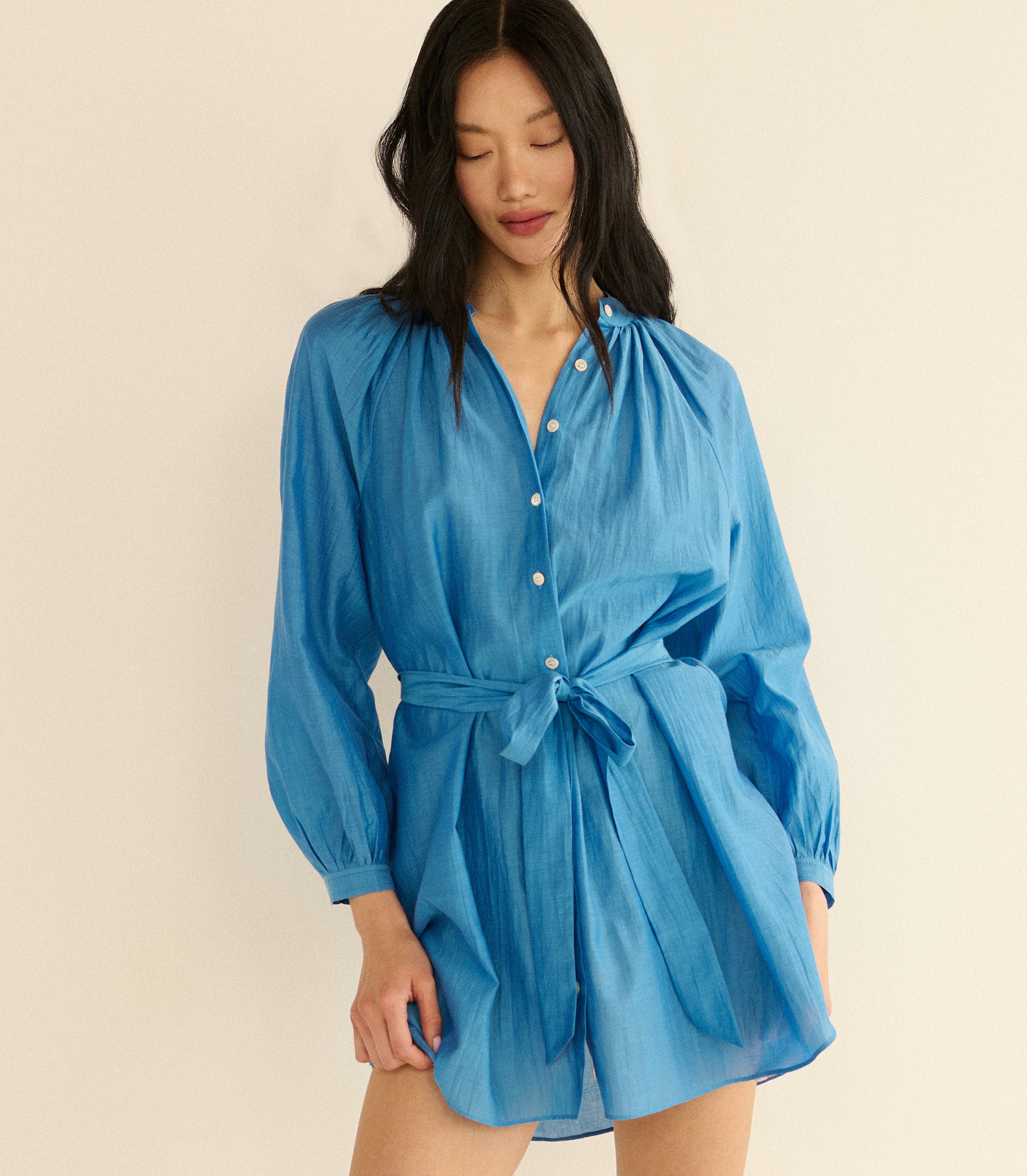 JULIET TUNIC DRESS -- SANTORINI BLUE view 4
