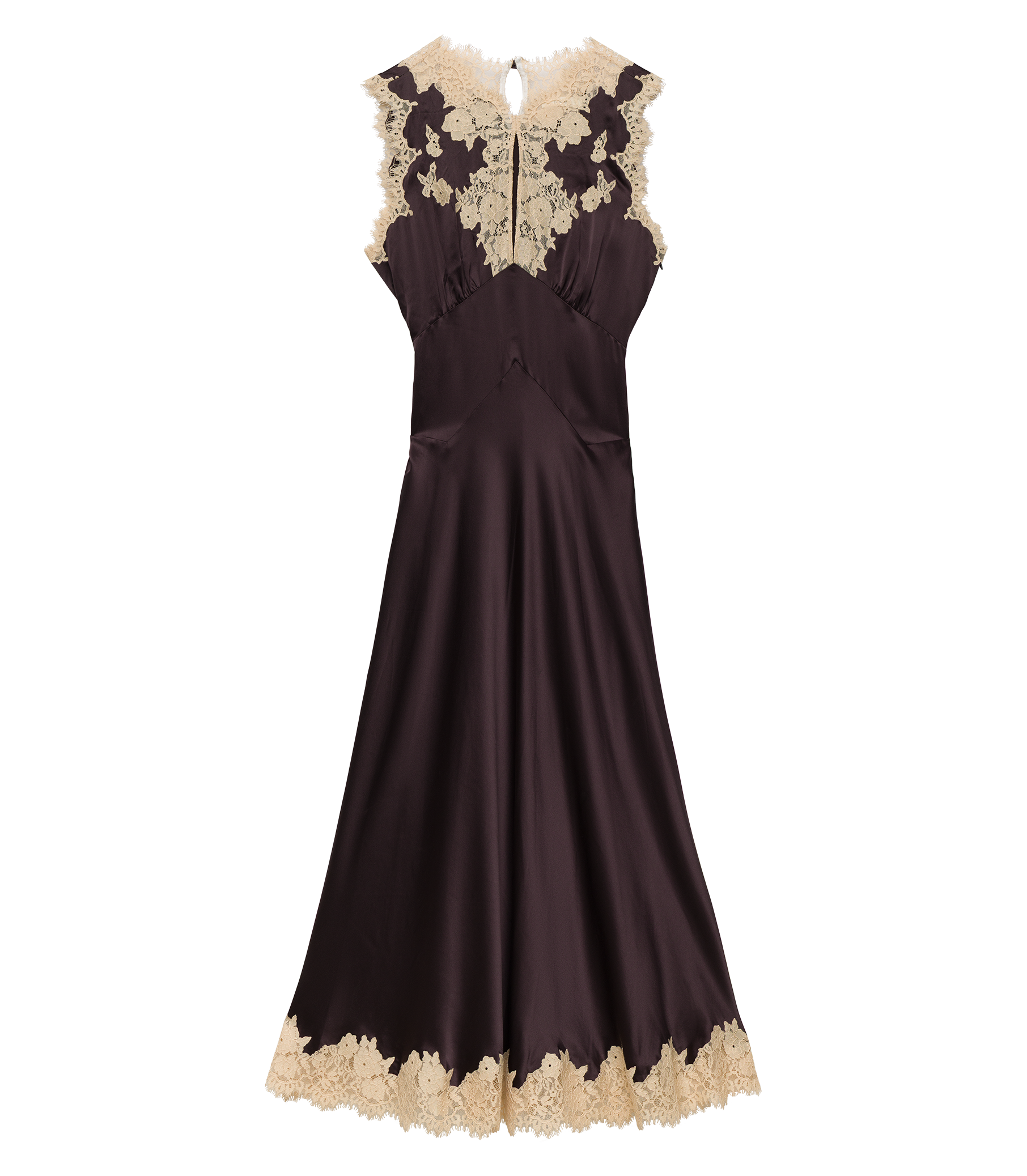 JULITTA DRESS -- EQUESTRIAN BROWN WITH CREAM LACE view 7
