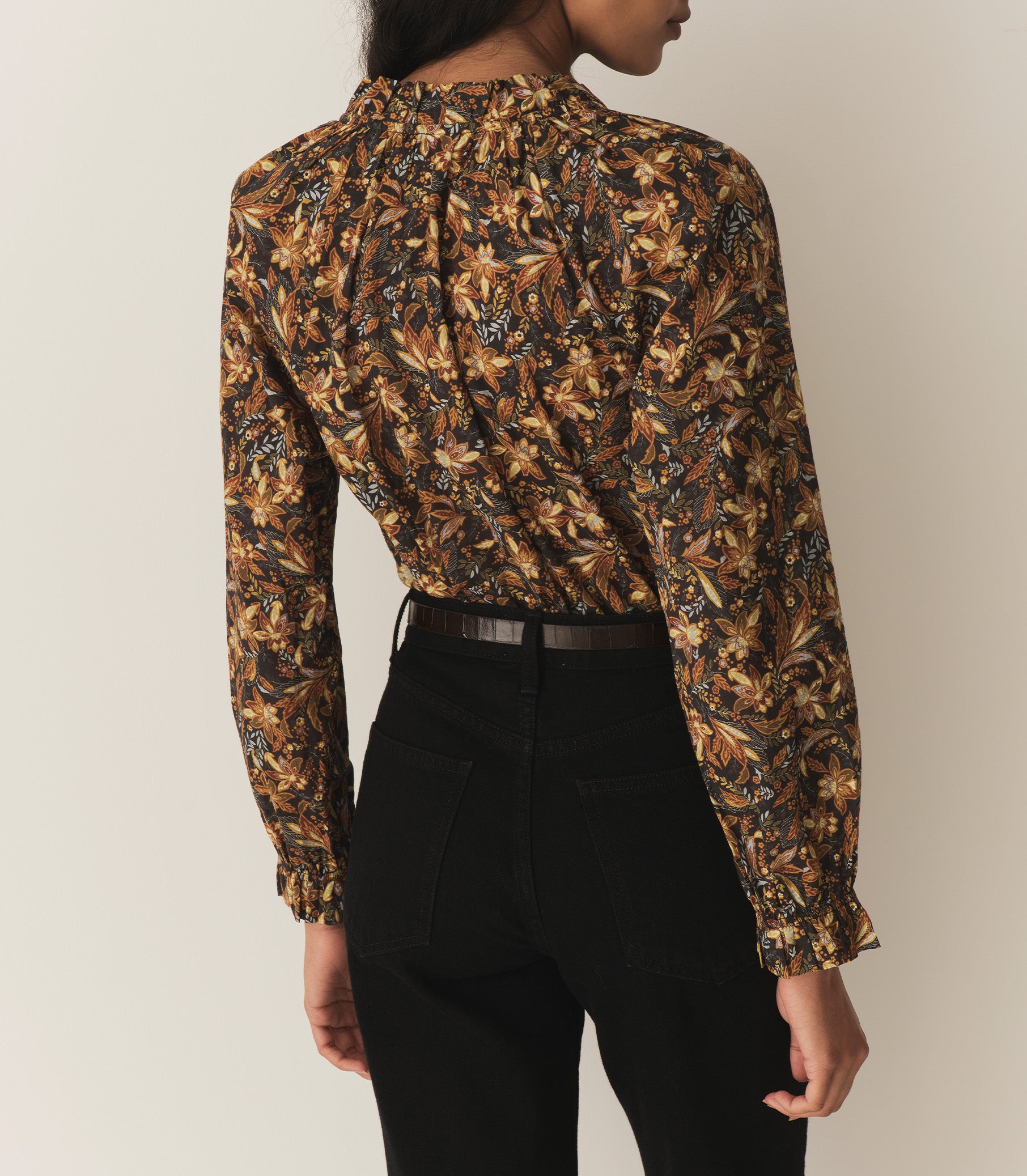 JUNA TOP -- NOIR NARCISSUS FLORAL view 4