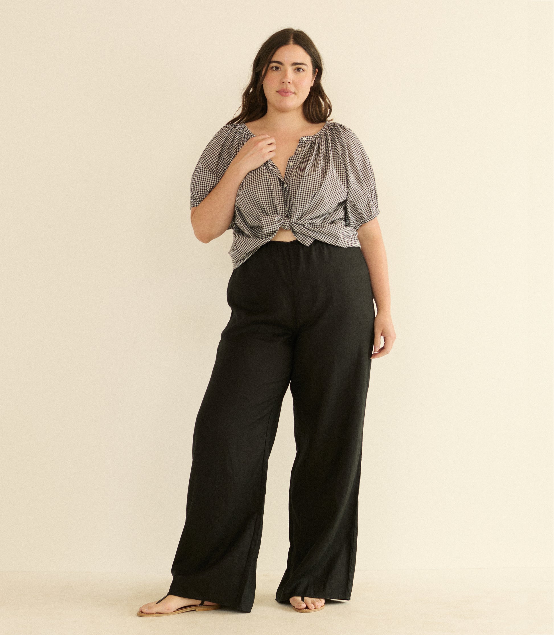 JUNE TOP -- NOIR LA MADDALENA GINGHAM view 4
