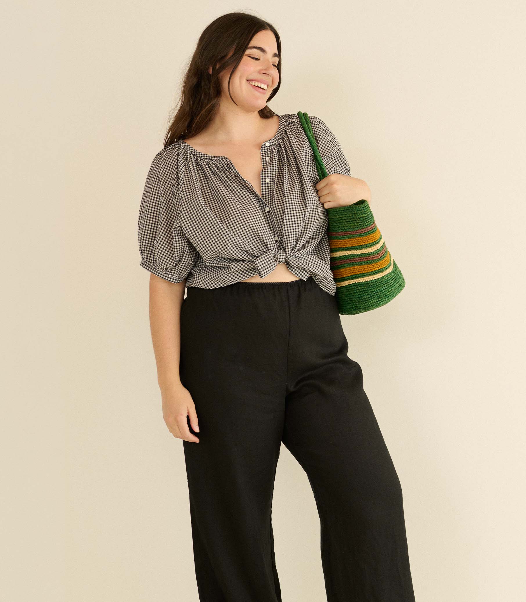 JUNE TOP -- NOIR LA MADDALENA GINGHAM view 5
