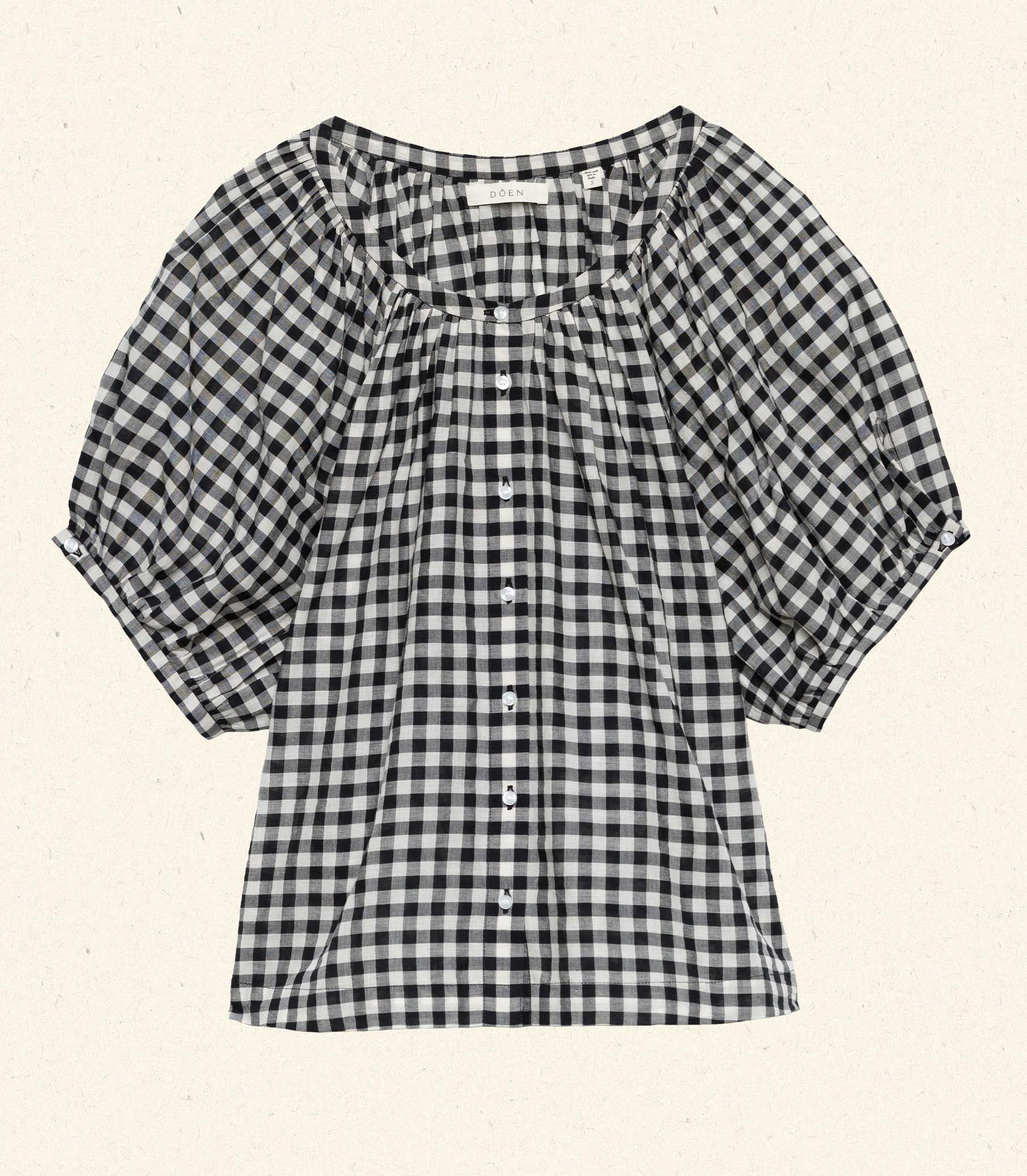 HMD -- JUNE TOP -- NOIR GRETA GINGHAM view 6
