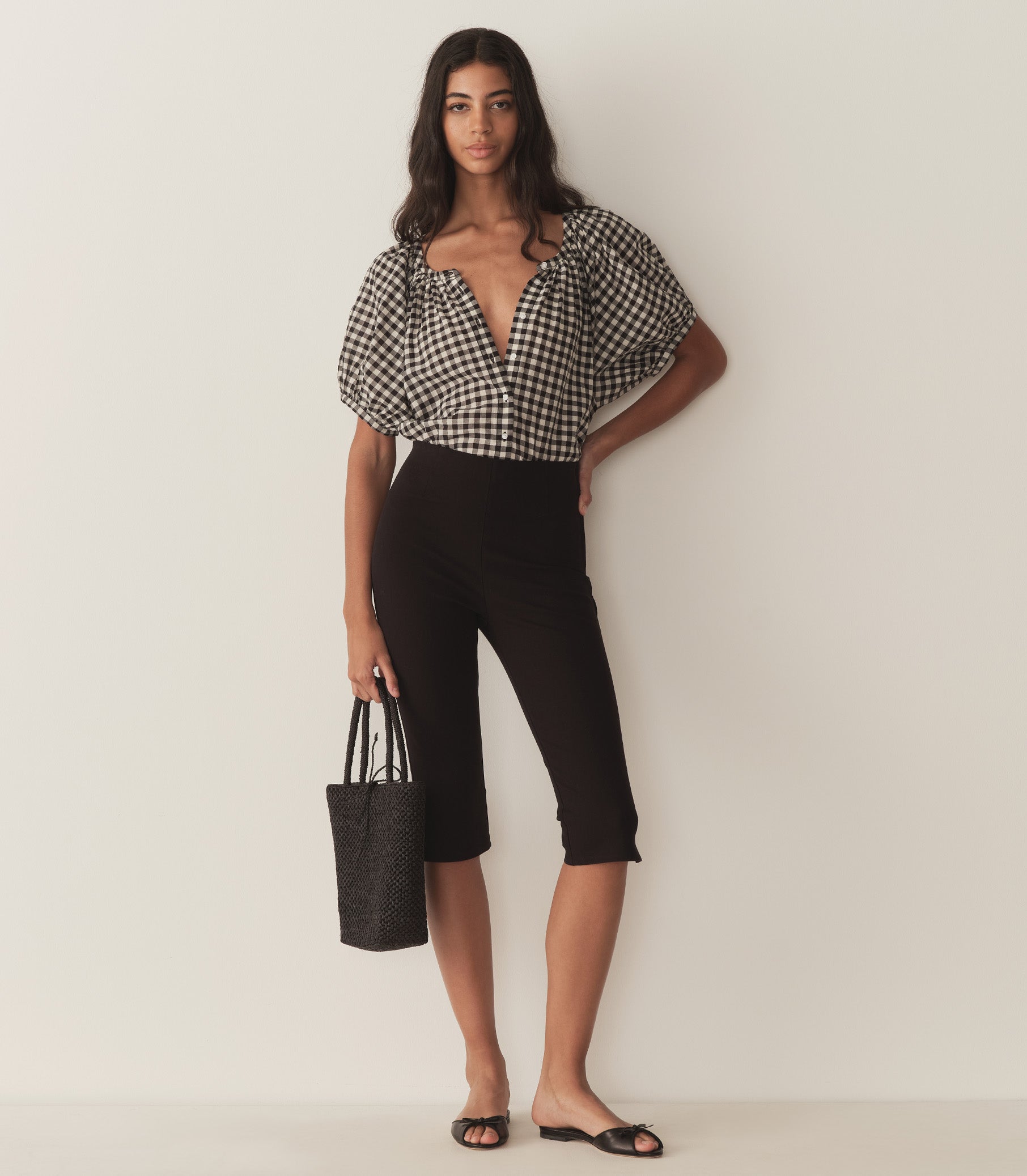 HMD -- JUNE TOP -- NOIR GRETA GINGHAM view 3
