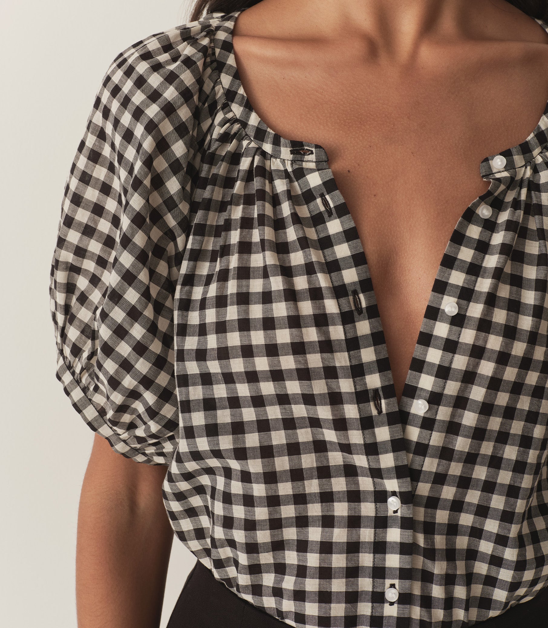 HMD -- JUNE TOP -- NOIR GRETA GINGHAM view 2
