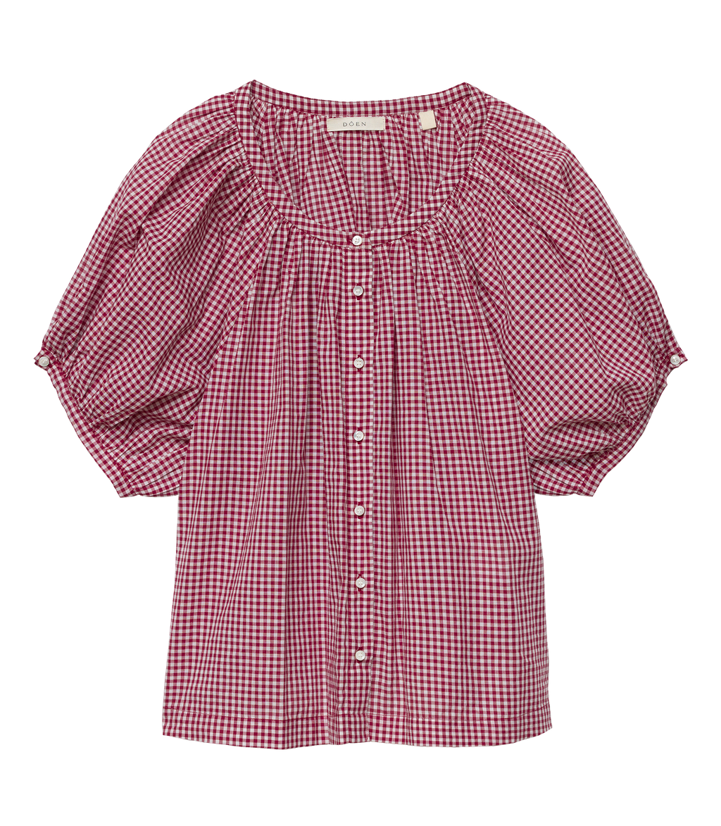 June Top - Mulberry La Maddalena Gingham | DÔEN