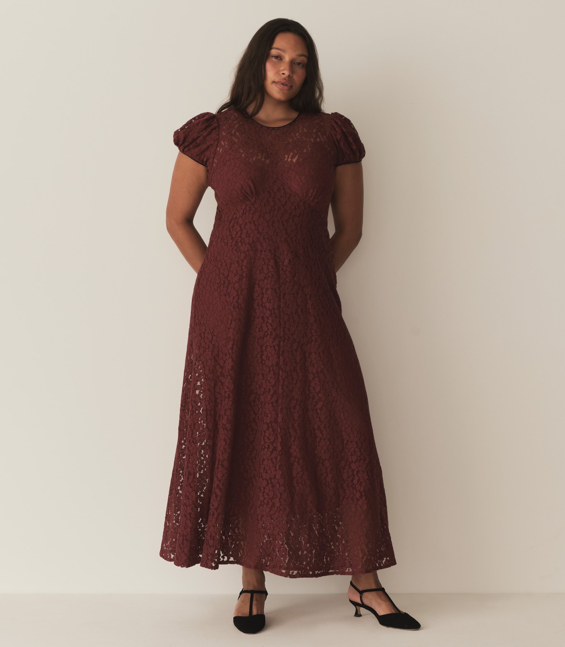 KATARINA DRESS -- BLACK CHERRY view 1