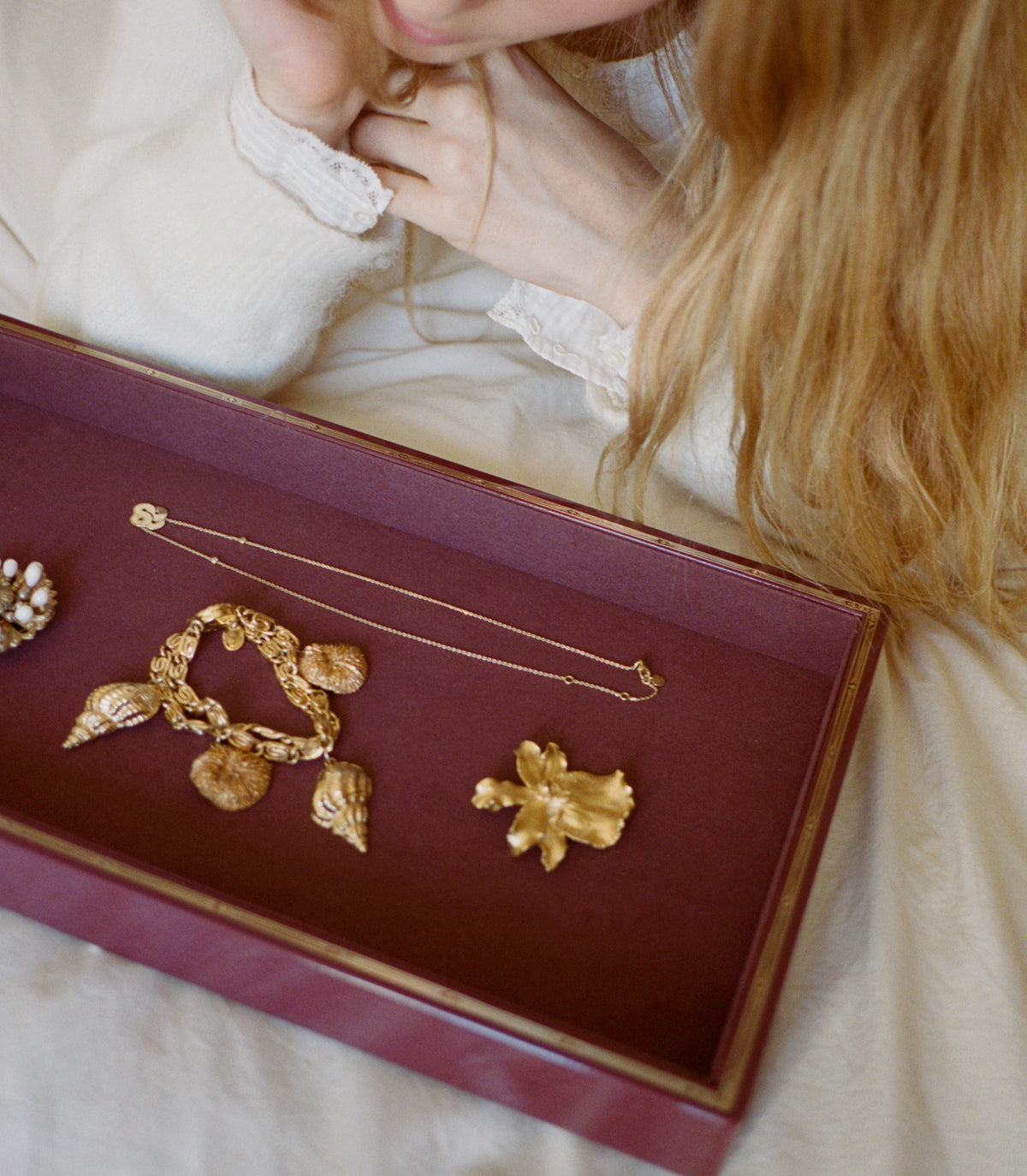 DÔEN &amp; TROVE LARGE JEWELRY TRAY -- BURGUNDY view 2
