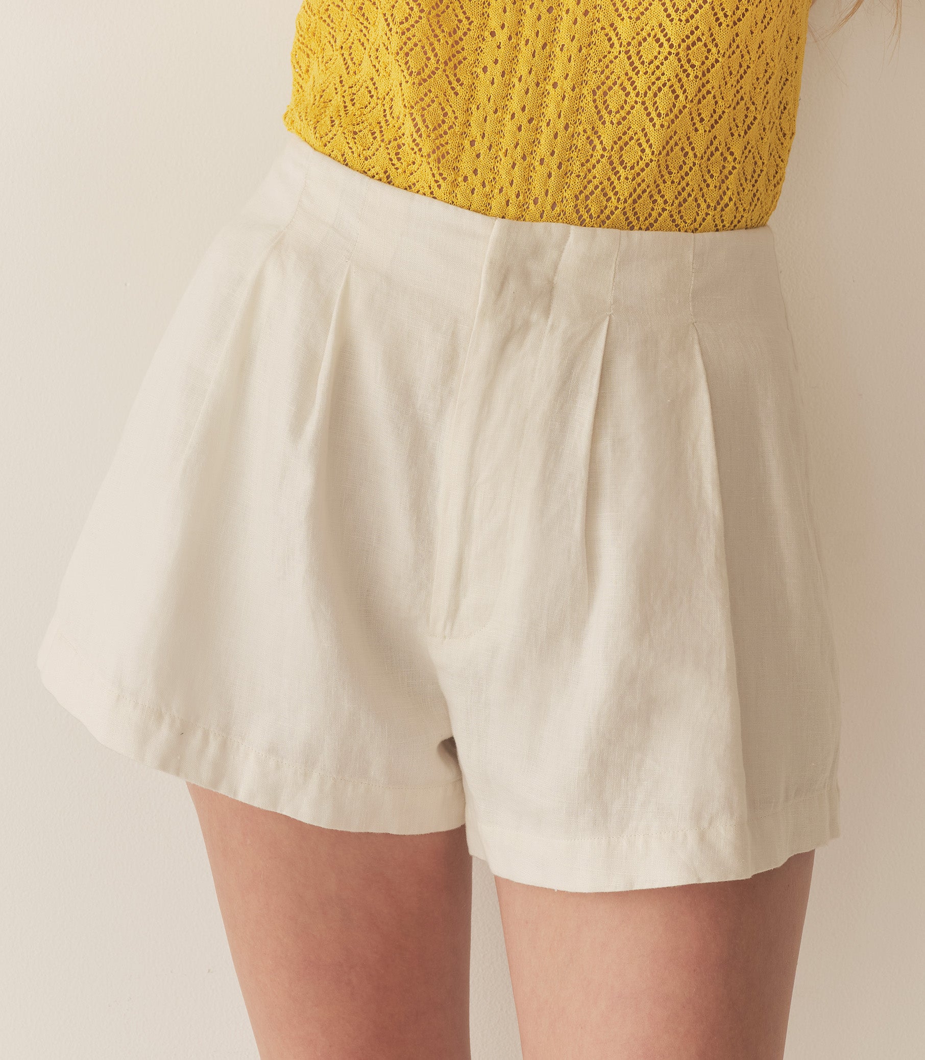 LARUE LINEN SHORT -- SALT view 1