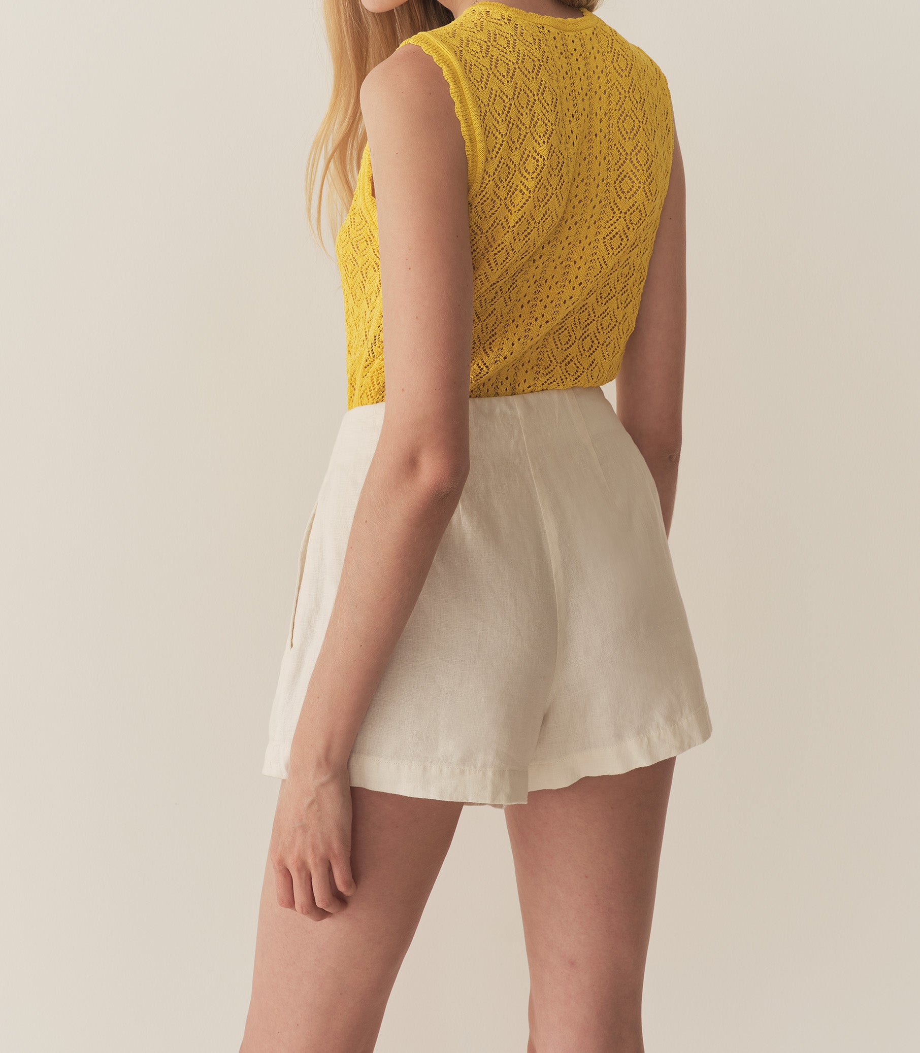 LARUE LINEN SHORT -- SALT view 7