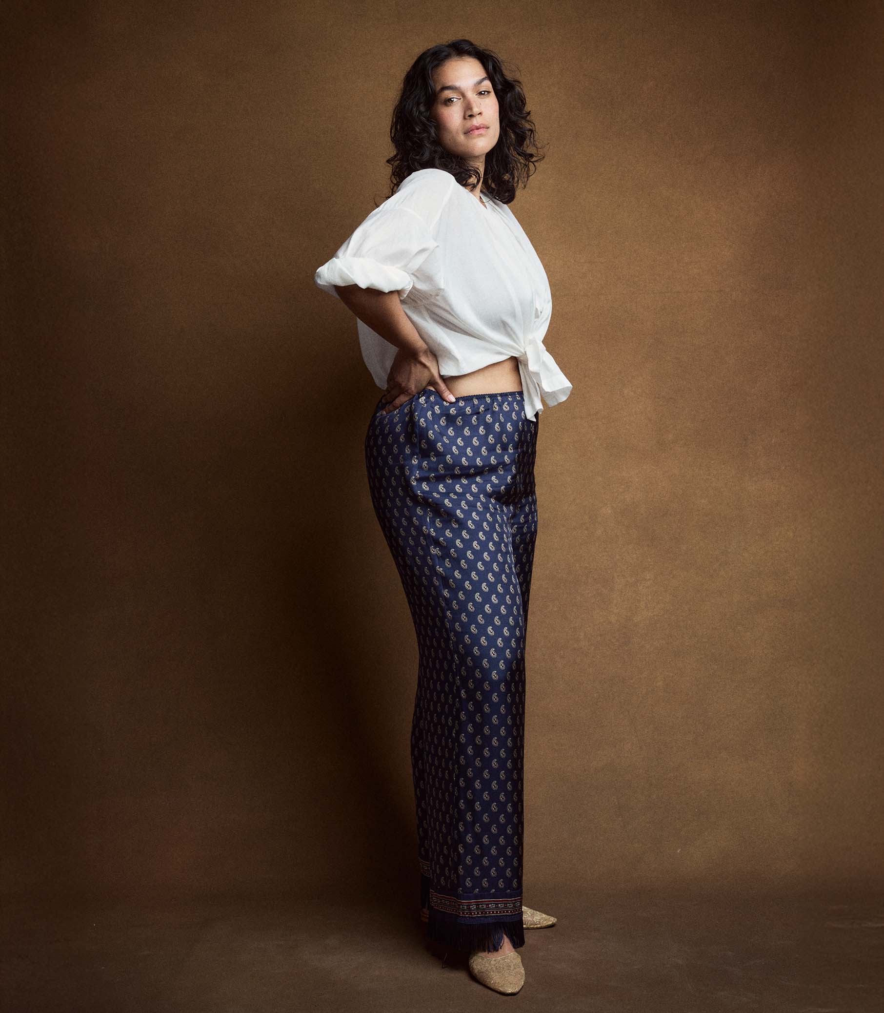 Lavon Fringe Pant - Bleu Taormina Paisley | DÔEN